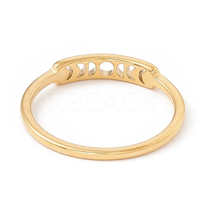 201 Stainless Steel Moon Phase Finger Ring for Women RJEW-A006-04G-1-1