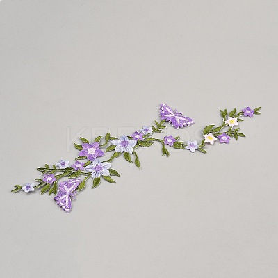 Polyester Rayon Flower Embroider Thread Iron on/Sew On Patches PATC-WH20017-18D-1