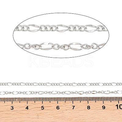304 Stainless Steel Figaro Chains CHS-P028-13P-1