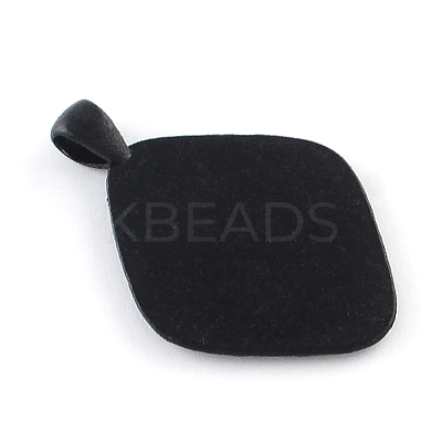 Electrophoresis Alloy Rhombus Pendant Cabochon Settings X-PALLOY-Q304-20-NR-1