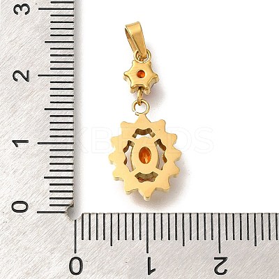 Ion Plating(IP) 304 Stainless Steel Micro Pave Cubic Zirconia Pendants STAS-H228-03G-02-1