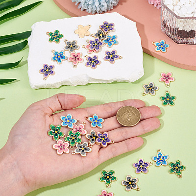 40Pcs 5 Colors Alloy Enamel Pendants ENAM-TA0003-45-1