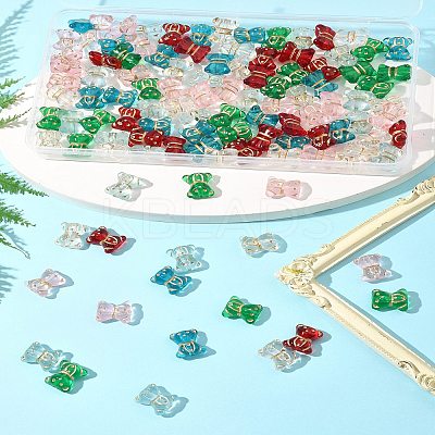 110Pcs 6 Colors Transparent Acrylic Beads MACR-FS0002-06-1