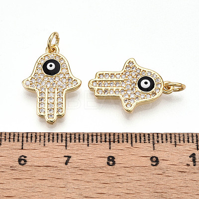 Brass Micro Pave Cubic Zirconia Pendants KK-T070-70-1