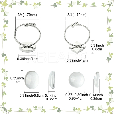 DIY Flat Round 304 Stainless Steel Open Cuff Ring Making Kits STAS-YW0002-76-1