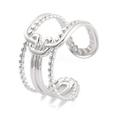 Non-Tarnish 304 Stainless Steel Oval Open Cuff Rings for Women RJEW-K273-07P-1