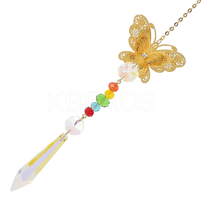 Hollow Alloy Hanging Ornaments HJEW-Q012-05D-1