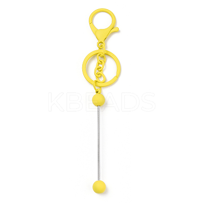 Spray Painted Alloy Bar Beadable Keychain for Jewelry Making DIY Crafts KEYC-A011-02H-1
