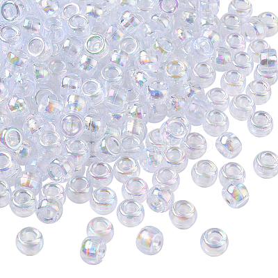 500Pcs UV Plating Acrylic Beads OACR-SP0001-85B-1