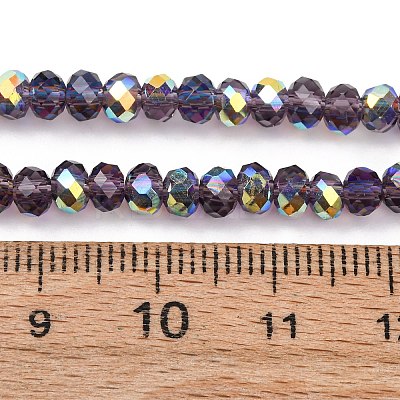 Electroplate Transparent Glass Beads Strands EGLA-A046-01A-11-1