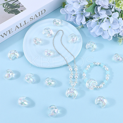 60Pcs UV Plating Transparent Acrylic Beads PACR-SP0001-01-1