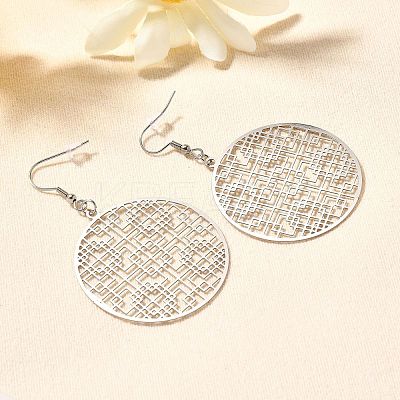 304 Stainless Steel Dangle Earrings EJEW-R015-01P-02-1