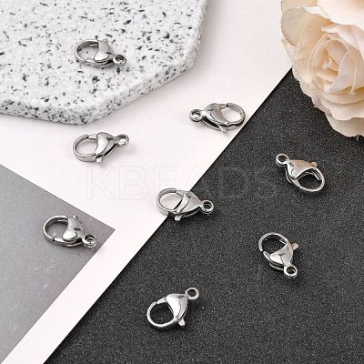 Tarnish Resistant Polished 304 Stainless Steel Lobster Claw Clasps X-STAS-R072-08A-1