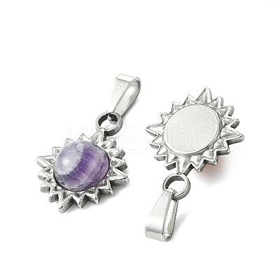 Natural Mixed Gemstone Pendants PALLOY-JF05903-1