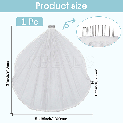 Nylon Mesh Bridal Veils AJEW-WH20018-77-1