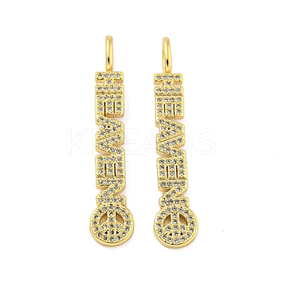 Brass Micro Pave Clear Cubic Zirconia Pendants KK-R159-03B-G-1