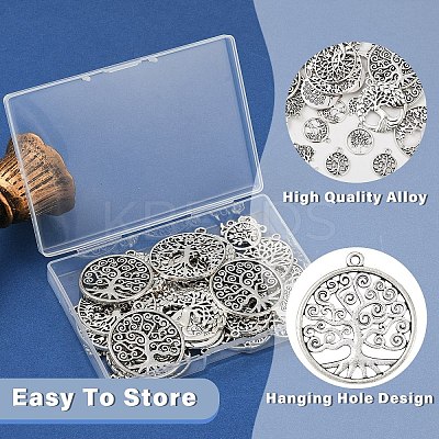 50Pcs 10 Styles Tibetan Style Alloy Pendants FIND-YW0006-93-1