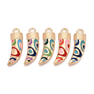 Rack Plating Alloy Enamel Pendants PALLOY-T091-16M-1