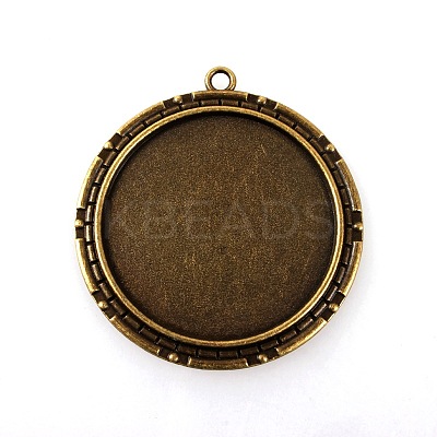 Vintage Tibetan Style Alloy Pendant Cabochon Settings X-TIBEP-M018-22AB-NF-1