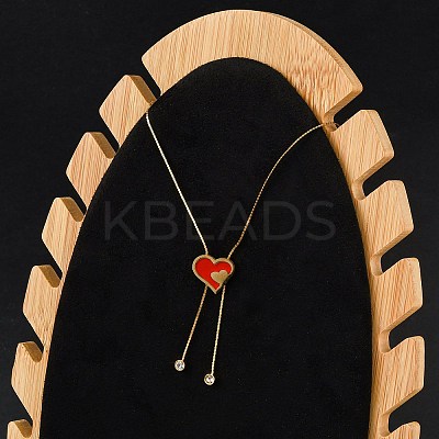PVD Vacuum Plating 304 Stainless Steel Enamel Heart Pendant Necklaces NJEW-C063-04G-1