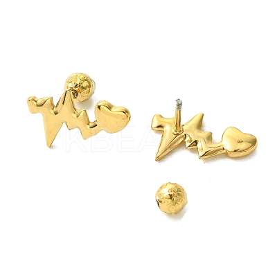 Ion Plating(IP) 304 Stainless Steel Ear Studs EJEW-Q801-04G-1