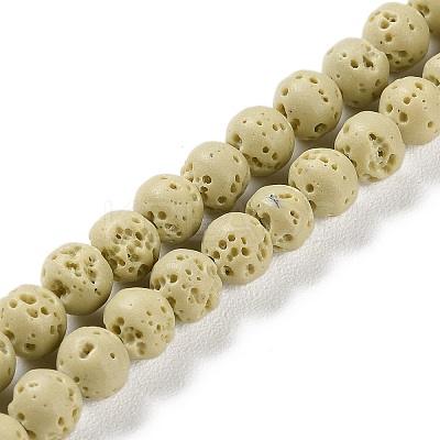 Synthetic Lava Rock Dyed Beads Strands G-H311-08A-01-1