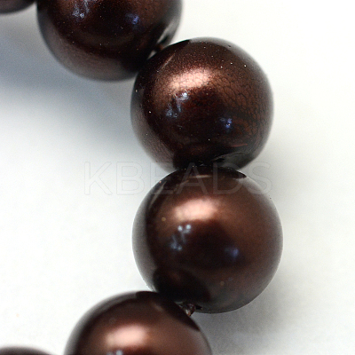 Baking Paint Pearlized Glass Pearl Round Bead Strands HY-Q003-10mm-40-1