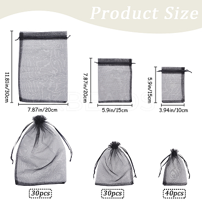 100pcs 3 Styles Large Organza Pouches Portable Shoes Bag Travel Storage Drawstring Bags OP-SP0001-04-1
