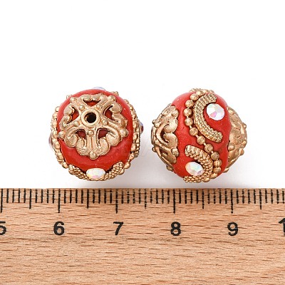 Handmade Resin Indonesia Round Beads IPDL-P005-10KCG-01-1