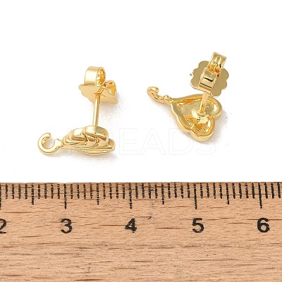 Rack Plating Brass Studs Earrings Findings EJEW-H004-03G-1