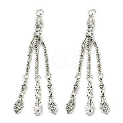Tibetan Style Alloy Feather Tassel Big Pendants FIND-YW0003-92F-1