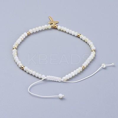 Electroplate Glass Braided Beads Bracelets BJEW-JB04311-06-1