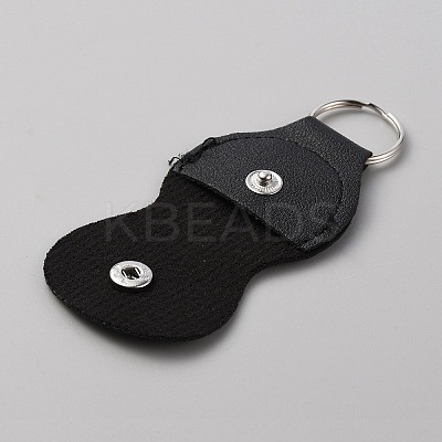 PU Leather Guitar Picks Holder Keychain Plectrums Bag Case Supplies KEYC-WH0040-02A-1