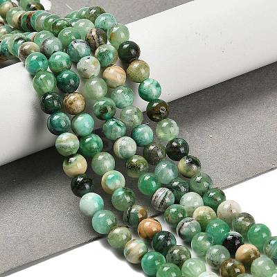 Natural Green Line Jasper Beads Strands X-G-B128-A03-02-1