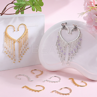32Pcs 4 Styles Alloy Ear Cuff Findings FIND-SC0009-13-1