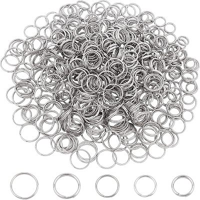 500pcs 5 Style 304 Stainless Steel Split Rings STAS-UN0026-11-1