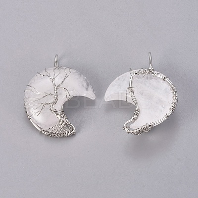 Natural Quartz Crystal Tree of Life Wire Wrapped Pendants G-L520-E06-P-1
