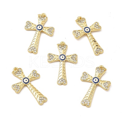 Brass Micro Pave Cubic Zirconia Pendants KK-E068-VB264-1-1