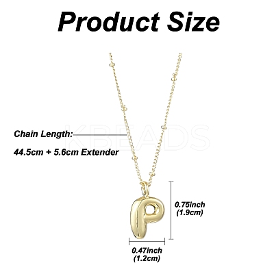 1Pc Initial Letter Brass Pendant Necklaces NJEW-YW0001-24P-1