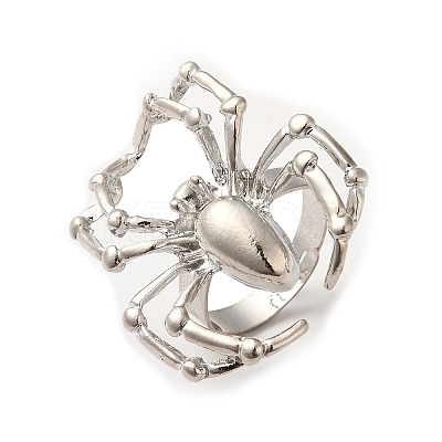 Alloy Spider Adjustable Ring for Halloween RJEW-O048-01P-1
