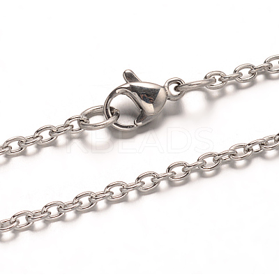 Non-Tarnish 304 Stainless Steel Cable Chain Necklaces NJEW-L398-04P-1
