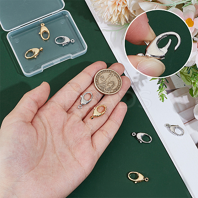 8Pcs 2 Colors Brass Lobster Claw Clasps FIND-PH0026-19-1