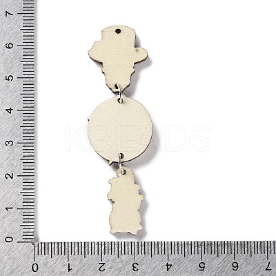 Halloween Theme Wood Big Pendants WOOD-Z004-09F-1