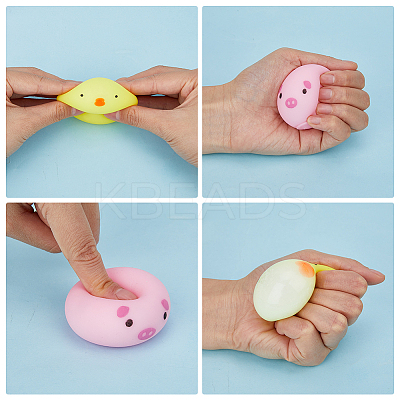 2 Sets 2 Colors TPR Imitation Steamed Stuffed Bun Stress Toy AJEW-DR0001-38-1