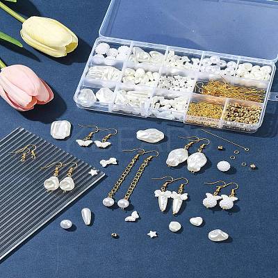 DIY Brass & ABS Plastic Imitation Pearl Earrings Making Kits DIY-FS0007-97-1