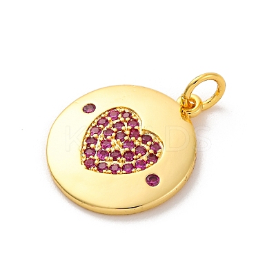 Brass Micro Pave Cubic Zirconia Pendants KK-U033-11G-01-1