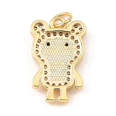 Brass Cubic Zirconia with Shell Pendants KK-K342-11G-1