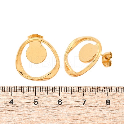 Ion Plating(IP)  304 Stainless Steel Stud Earrings EJEW-D281-21G-1