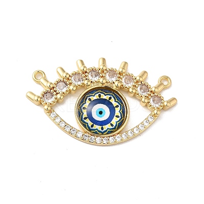 Rack Plating Brass Pave Clear Cubic Zirconia & Glass Pendants KK-G504-23G-1