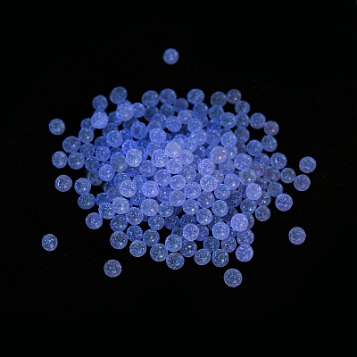 Luminous Glow in the Dark Transparent Glass Round Beads GLAA-F124-B01-1